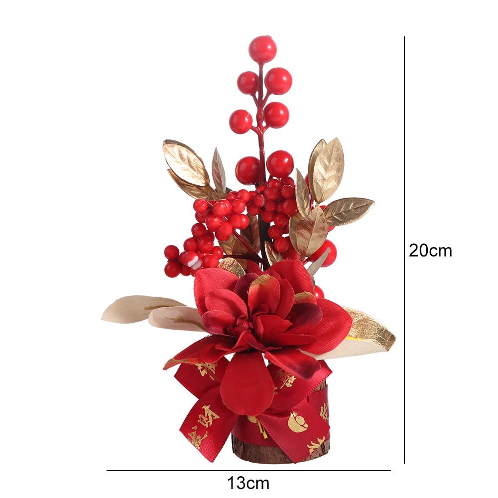 Good Fortune Spring Festival Pots Red Berry Branch New Year Pots Tabletop Pots Living Room