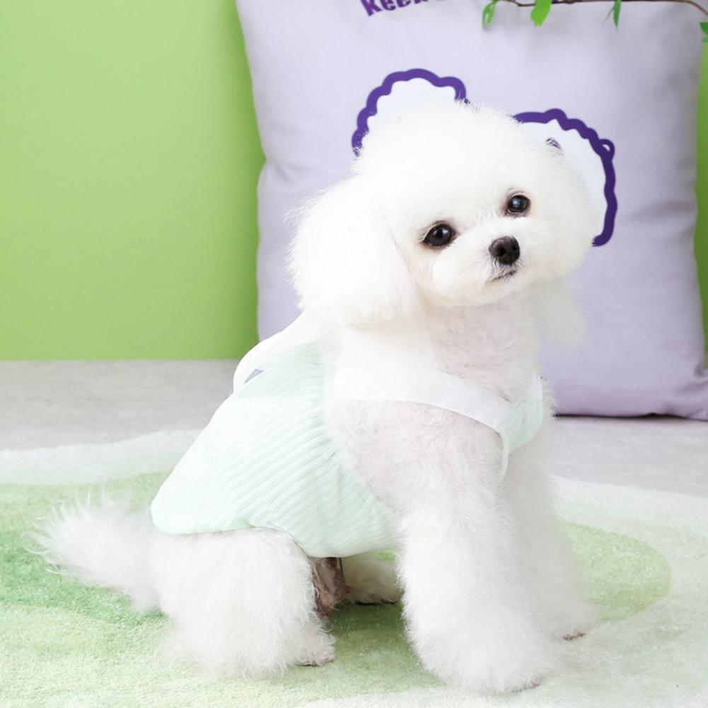 Одежда для домашних животных Красивое летнее платье с бантом для домашних животных Стирающаяся юбка для собак