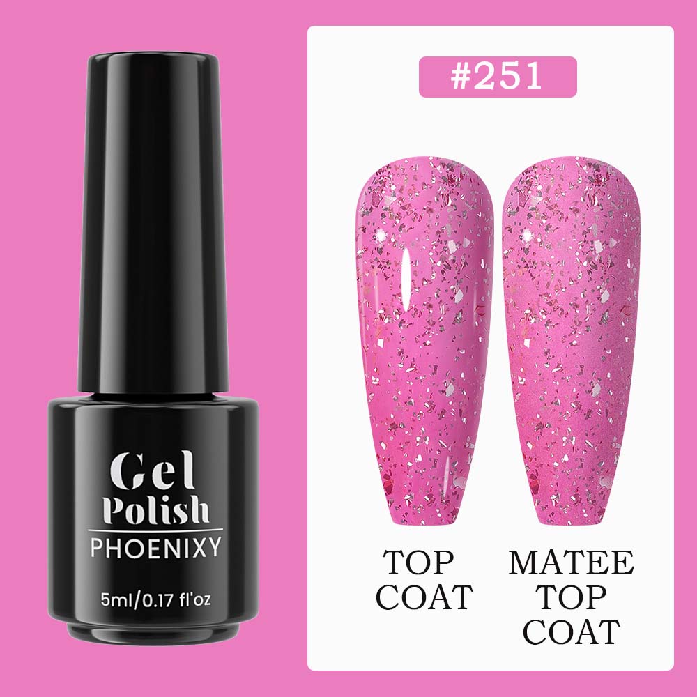 PHOENIXY 5ML Long-lasting Gel Nail Polish Top Base Coat Needed UV LED Soak-off Gel Nail Varnishes