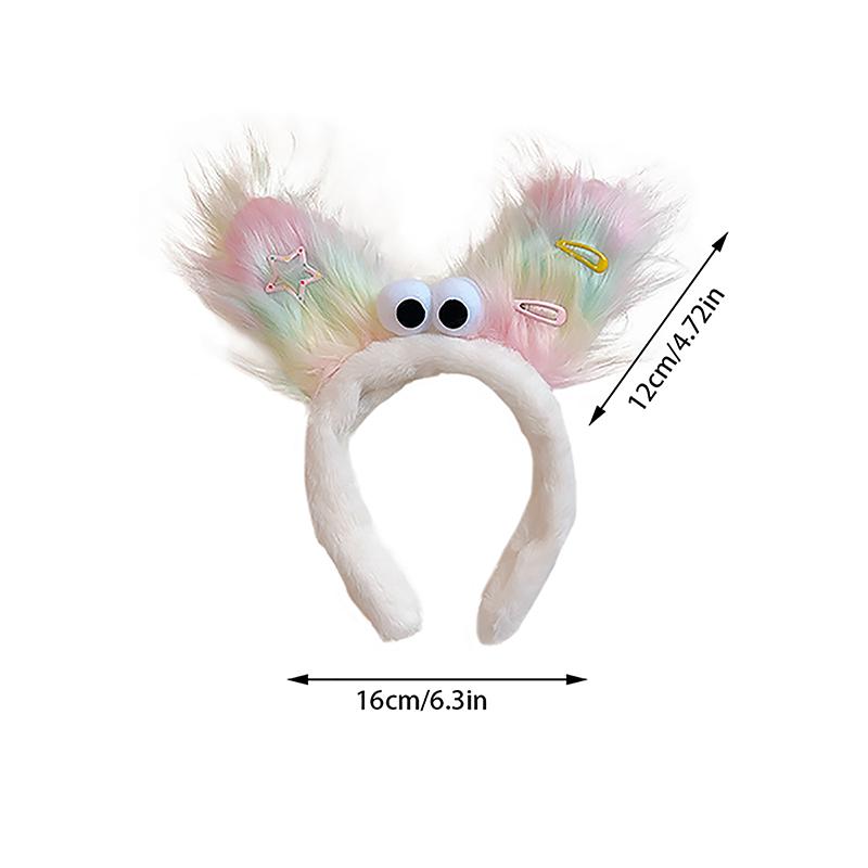 2024 Funny Plush Ugly Doll Hairband Female Winter Cute Cartoon Face Wash Hairband Hair Hoop Korean Girl Hair Grotto Headband