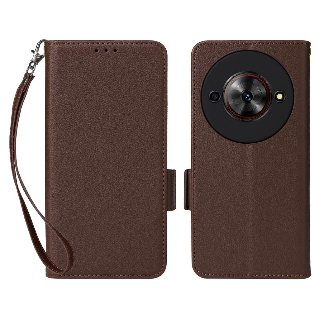 For ZTE Blade A75 5G/nubia Focus Case with Wrist Strap Litchi Texture PU Leather Wallet Phone Cover