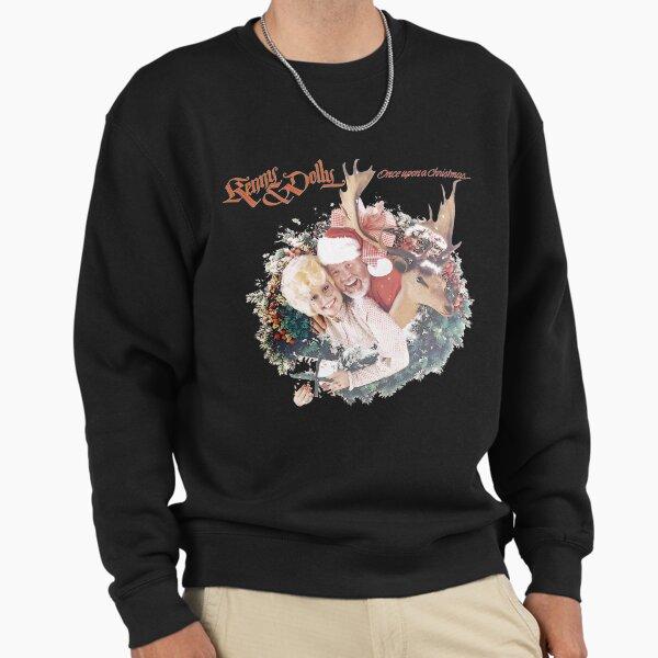 Unisex Cotton Sweater Pullover Hoodie Printed Sweater Kenny Dolly Christmas Duo Wreath & Reindeer | Perfect Gift For You And Friends Pullover Sweatshi
