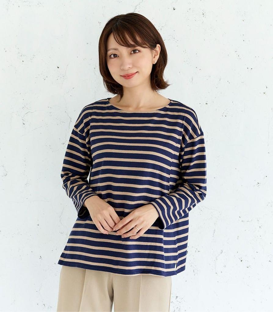 Хлопковая кайма для кормящих мам, топы, темно-синий x коричневый [Mohouse]