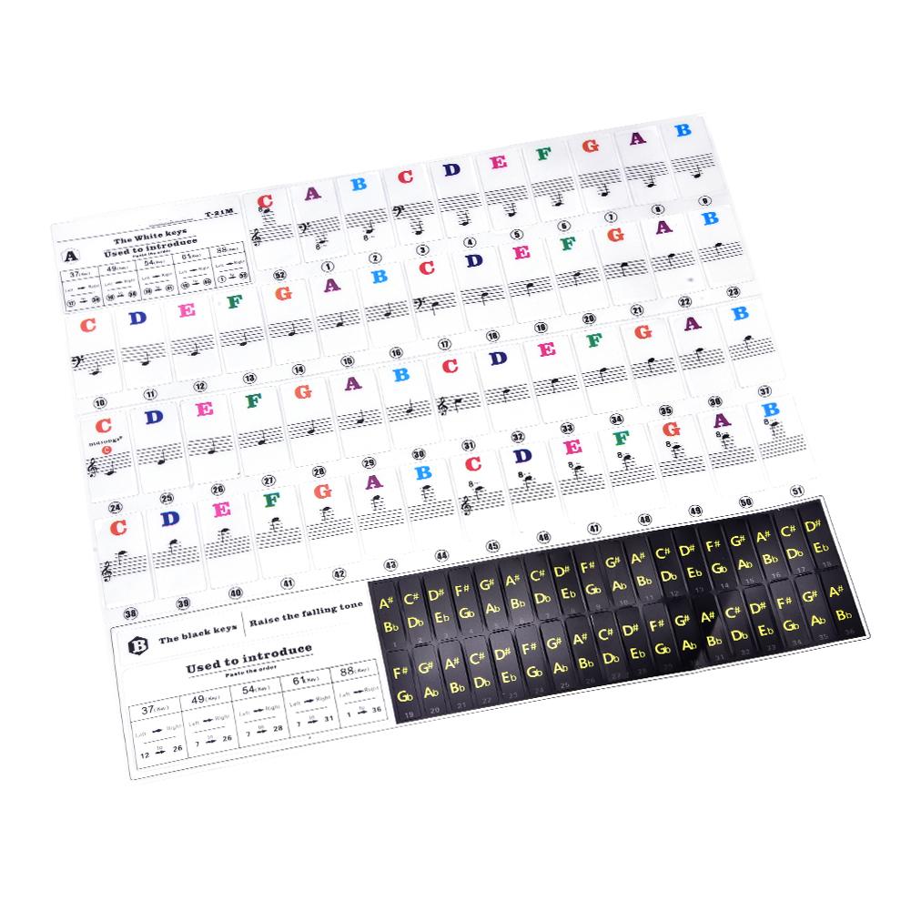 Piano Keys Sticker Set for Key Keyboards Removable for Beginners T21 M (Multicolor)