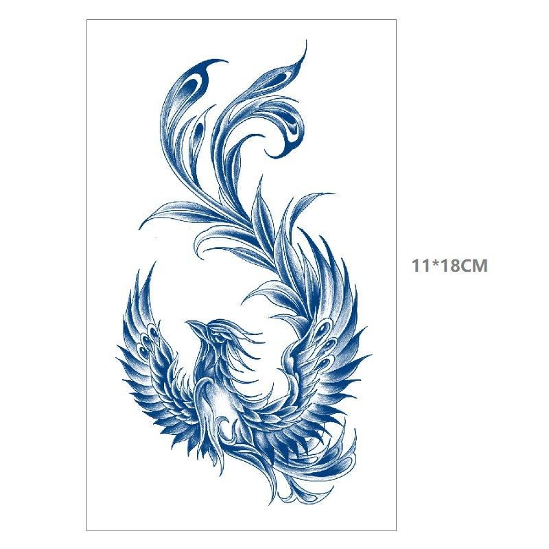 Herbal Juice Waterproof Butterfly Thorn Plain Flower Chest Semi Permanent Gradual Change Water Transfer Tattoo Sticker