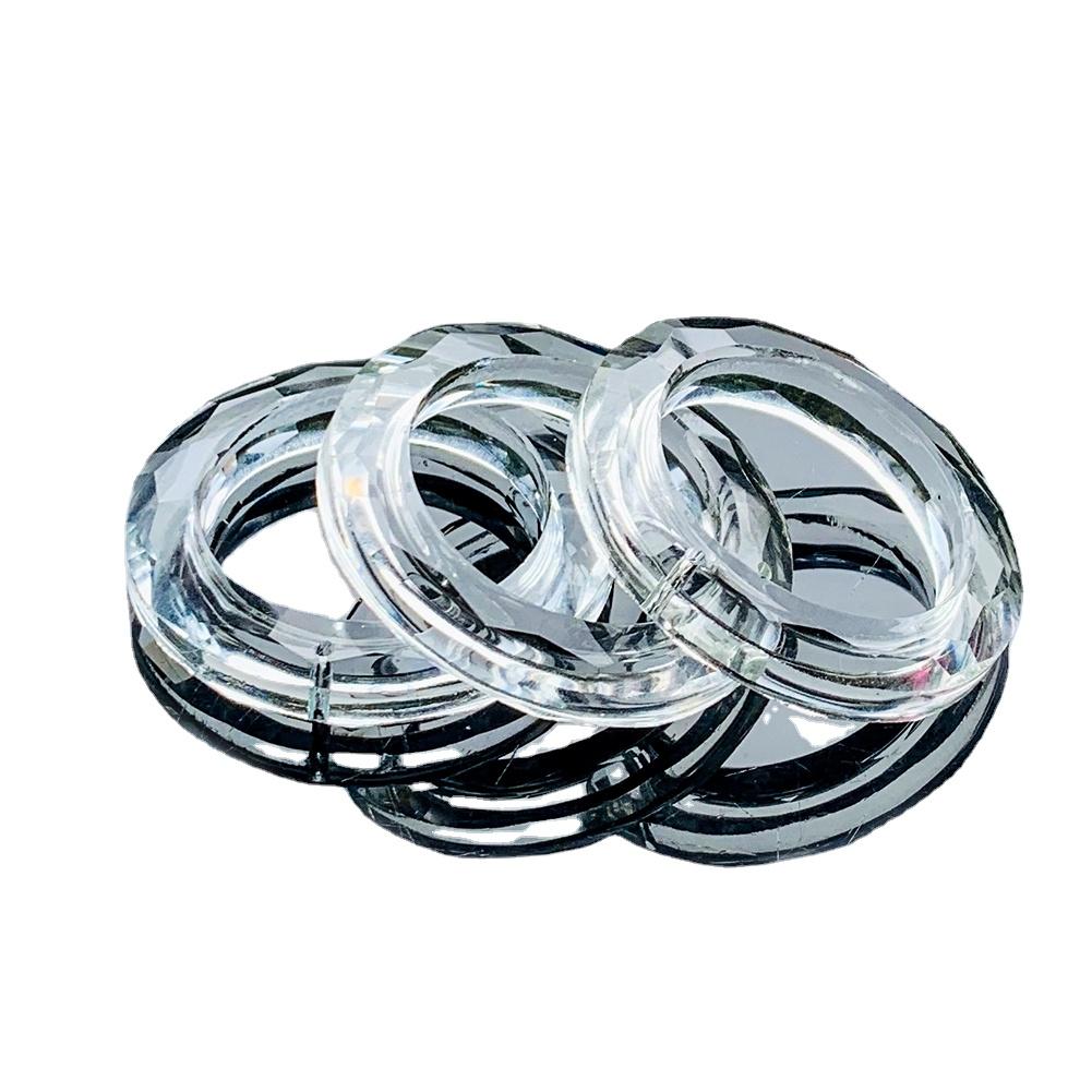 2 шт 50 мм прозрачное кольцо круг кристаллы подвески стеклянная люстра кристаллы призмы части капли свет кольцо аксессуары