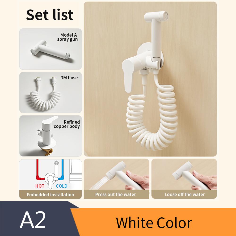 Настенный латунный смеситель для биде с горячей и холодной водой, водопроводный кран, смеситель для душа, смеситель для биде, окрашенный в белый цвет 811586