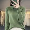 HNXC Autumn and Winter Knitted Sweater, Women's POLO Neck Solid Color Long-sleeved Sweater, Loose Solid Color Knitted Base Layer