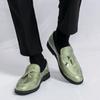 Classic Fashion Green Man Patent Leather Shoes Big Size 46 Pointed Toe Men's Dress Shoes Slip-on Wedding Shoes for Men Footwear