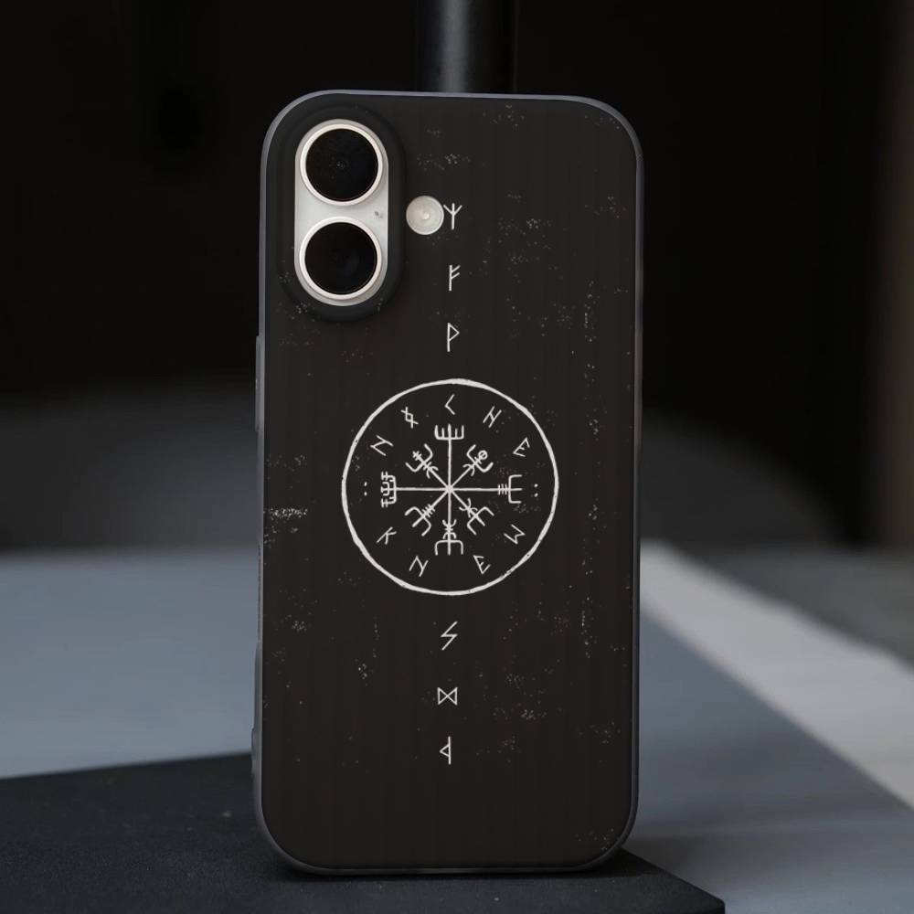 V-Викинг Логотип V-Вегвизир Роскошный Чехол Для Телефона Для IPhone 17 Air 16 15 14 13 12 11 Pro Max Pro Plus Волна Ударопрочный
