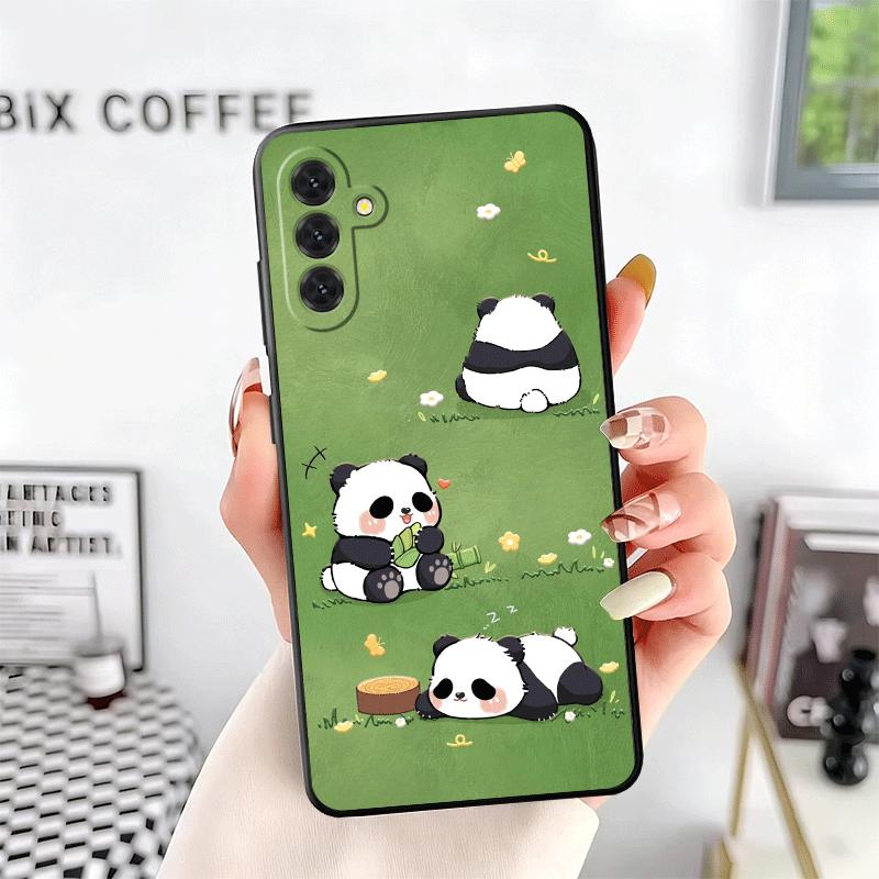 Милый Мультяшный Панда Мягкий Чехол для Телефона для Samsung A17 A37 A57 A16 A26 A36 A56 A15 A25 A35 A55 A14 A24 A34 A54 A13 A23 A33 A53 A52 A