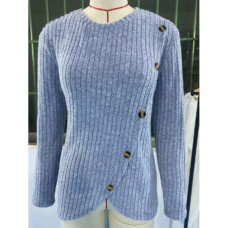 Ladies' New Versatile Work Four Seasons Leisure Daily Sexy Beautiful Loose Top Long Sleeve T-Shirt