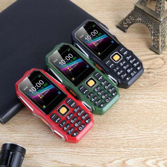 Телефон для пожилых с двумя SIM-картами, мощным фонариком, четкой камерой, долгим временем ожидания, многоязычный