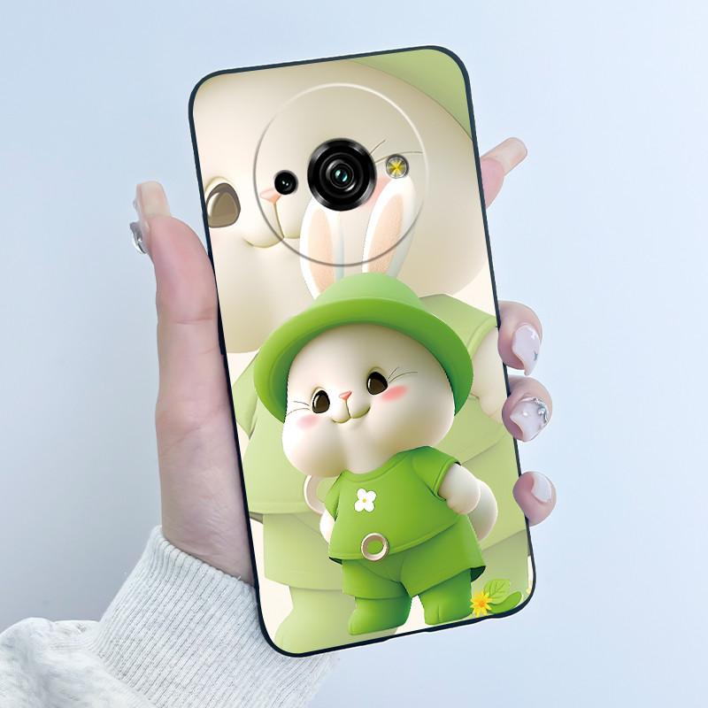 Для Oukitel C59 Чехол Oukitel C59 Pro Обложка Роскошный Милый Любовь Кролик Забавный Узор Черный ТПУ Мягкий Силикон Защитный Чехол для Телефона