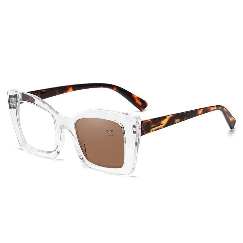 Новые очки с большой оправой, антисиний, пресбиопия, светочувствительные, изменяющие цвет очки для чтения, очки для дальнего зрения с высоким разрешением