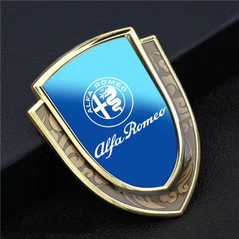 3D Metal Car Side Fender Car Body Sticker Shield Emblem Logo For Alfa Romeo giulia stelvio giulietta 159 147 156 166 Accessories zk8