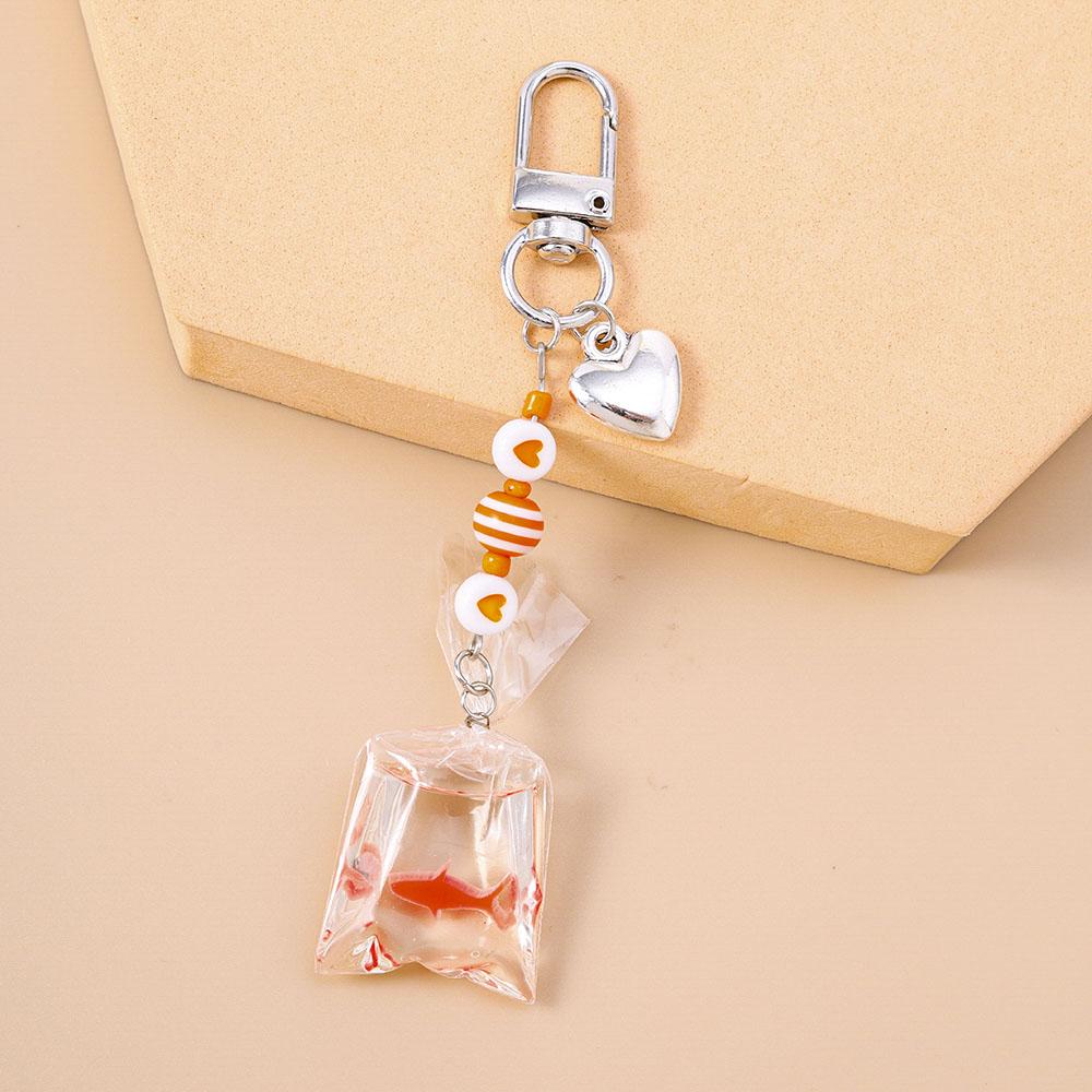 Aihua Creative Resin Waterbag Goldfish Keychains for Women Handag Pendant Keyring DIY Cute Phone Strap Jewelry Gifts