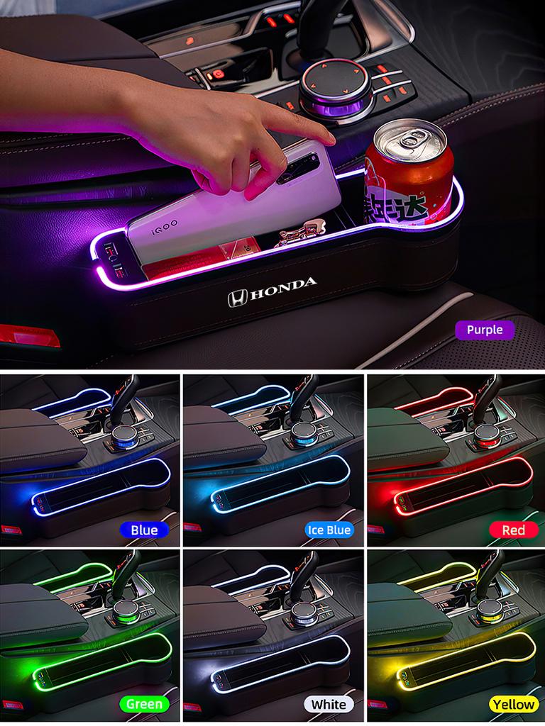 CKNJU1 Car Interior Atmosphere Light Storage Box Seat Gap Boxs For Honda Civic Accord Fit Jazz Pilot CRV Odyssey Passport City Shuttle
