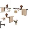 Plastics Walnut Wooden Towel Bar Walnut Wood Suction Mount Towel Bar No Hole Towel Bar  Shower room