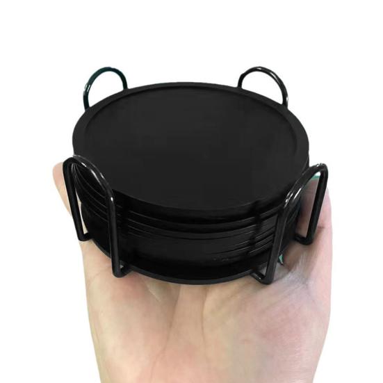 Silicone Coasters Set with Holder Minimalist Drink Coaster for Cups Beer Coffee Anti-spill Beverage Coasters Kitchen Gadgets