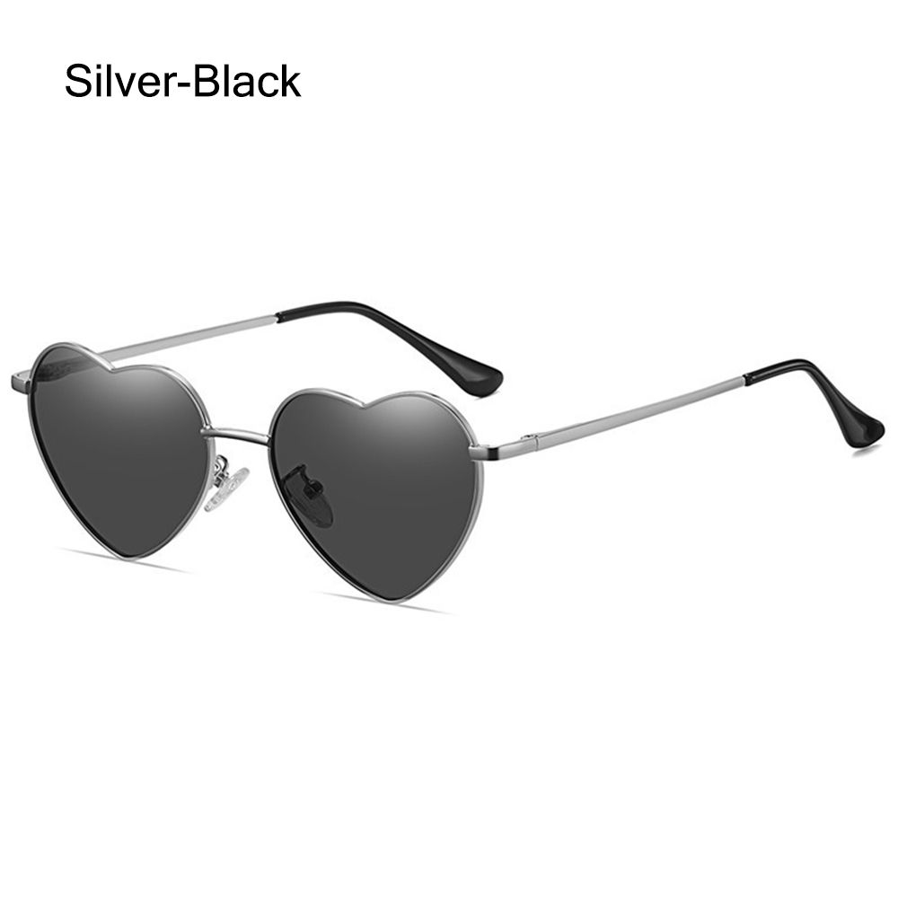 Metal Frame Vintage Polarized Glasses Eyewear Heart-Shaped Glasses Women Heart Sunglasses