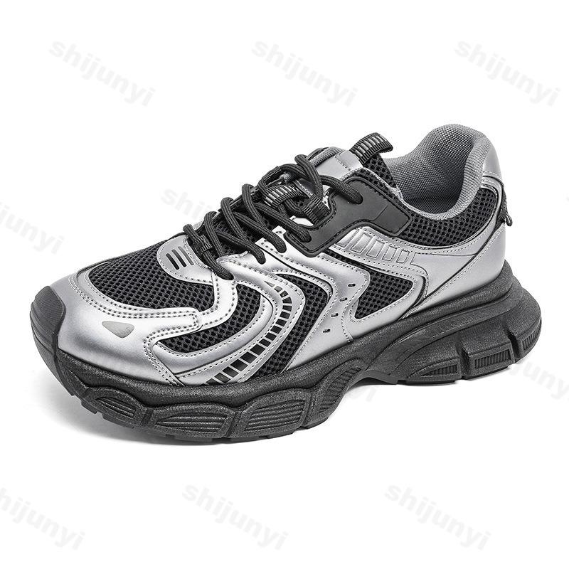 Мода 2025 Осень Новые Мужские Сетчатые Дышащие Низкие Кроссовки на Толстой Подошве Повседневная Спортивная Обувь Модный Тренд Универсальные Удобные Массивные кроссовки