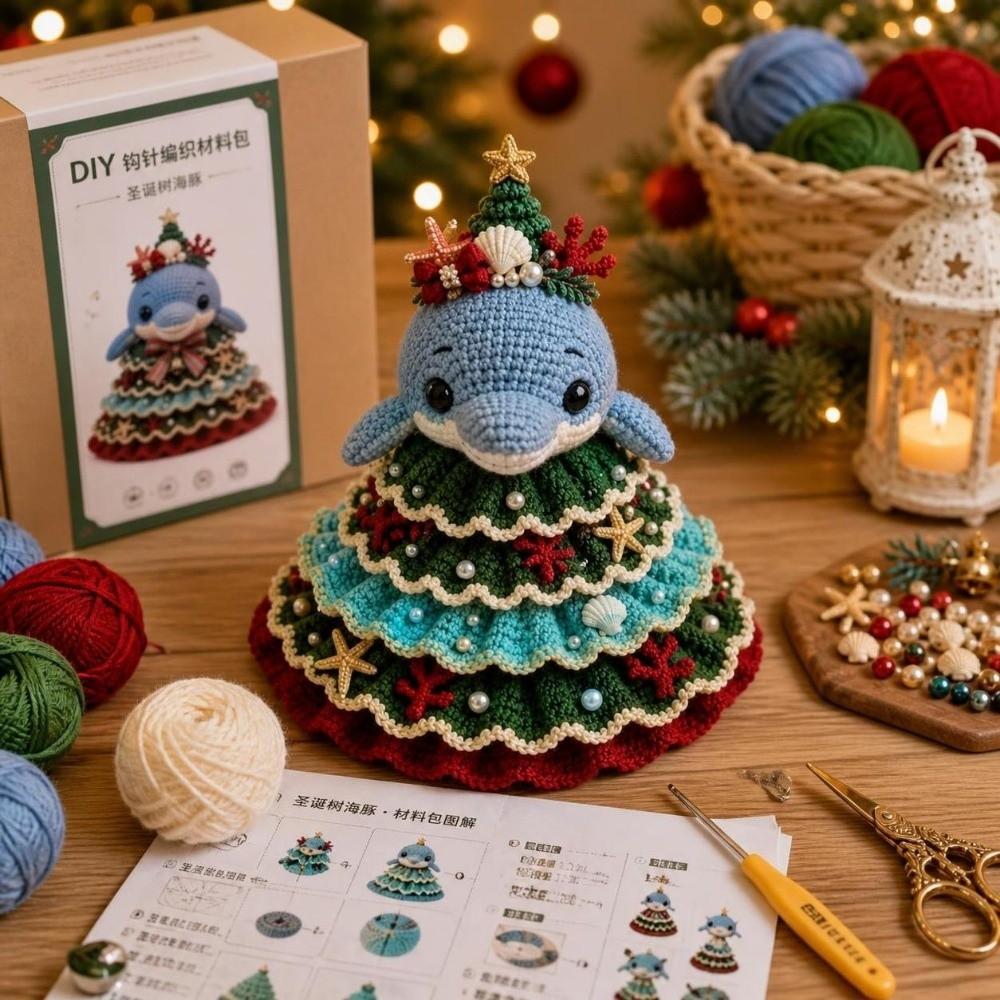 Ocean Style Crochet Animals Set Handmade Christmas Ornaments Christmas Tree Decorations