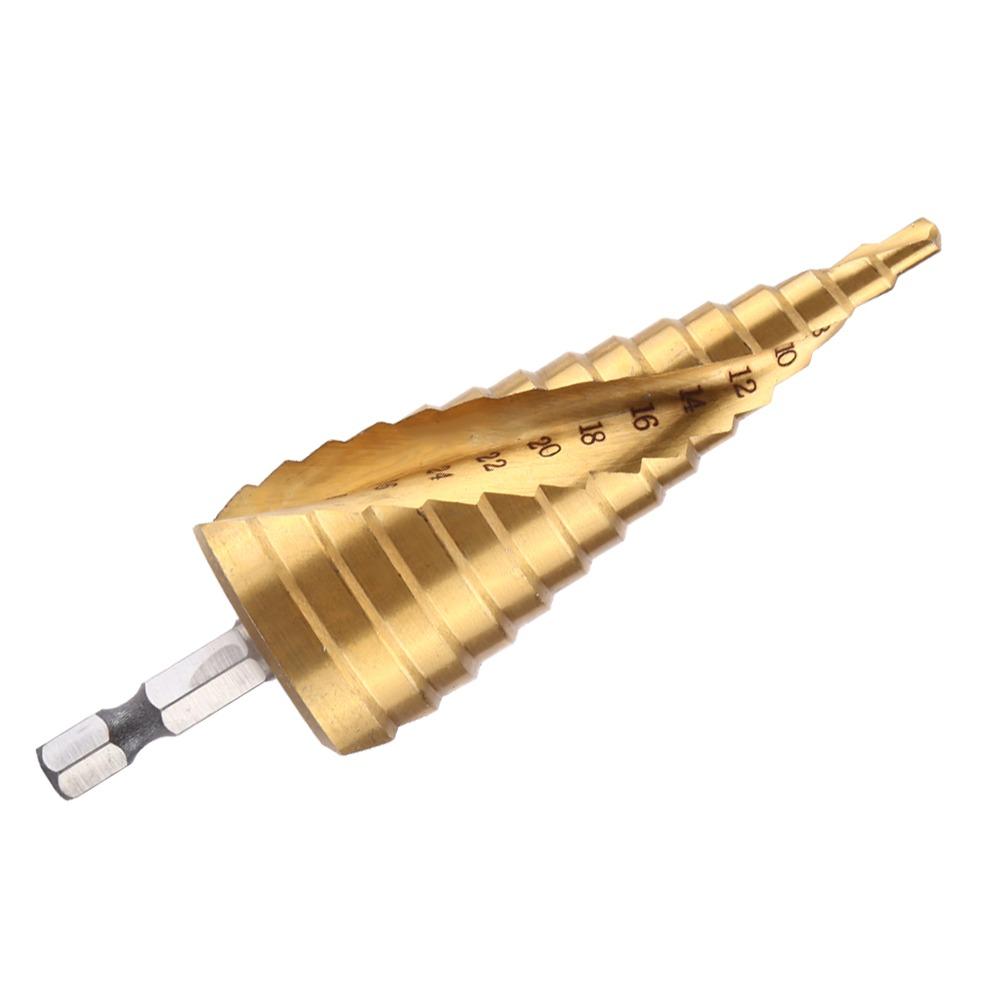 Hex Shank Step Drill Bit Titanium Coated Titanium Coated Drill Bit Drilling Wood