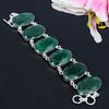 Green Jade Gemstone Handmade 925 Sterling Silver Bracelet 7-8" KG-1624