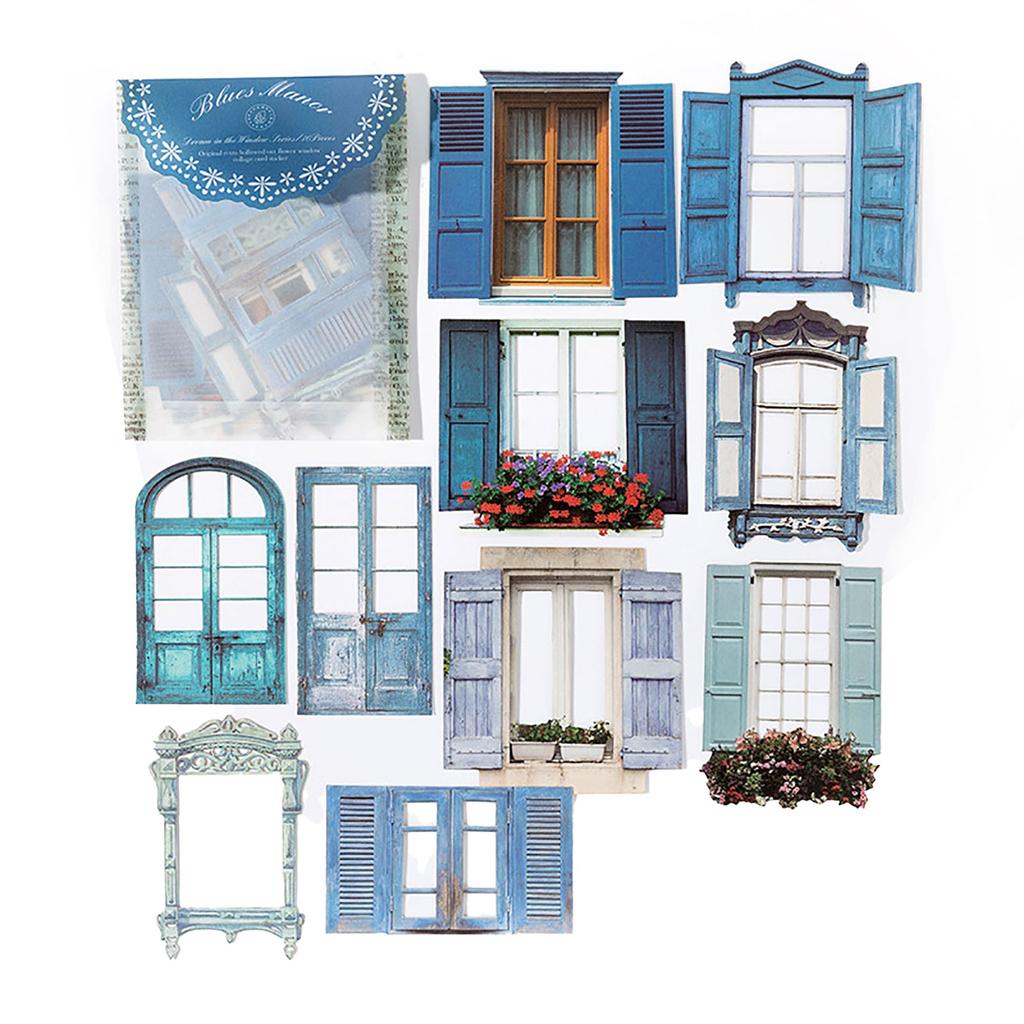 10Pcs Window Frame Stickers Hollow Out Multifunction Decorative Window Frame Collage Card Stickers