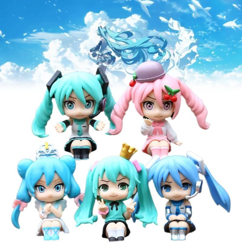 Miku Hatsune 5pcs Q Version Model Toy Cartoon Children Cake Baking Decoration