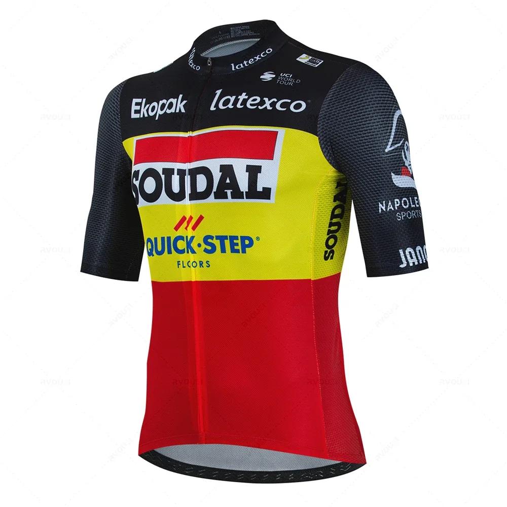 Soudal Quick Step комплект велосипедного трикотажа, летний бельгийский велосипедный дышащий мужской костюм для горного велосипеда Maillot Ropa Ciclismo, униформа, костюм