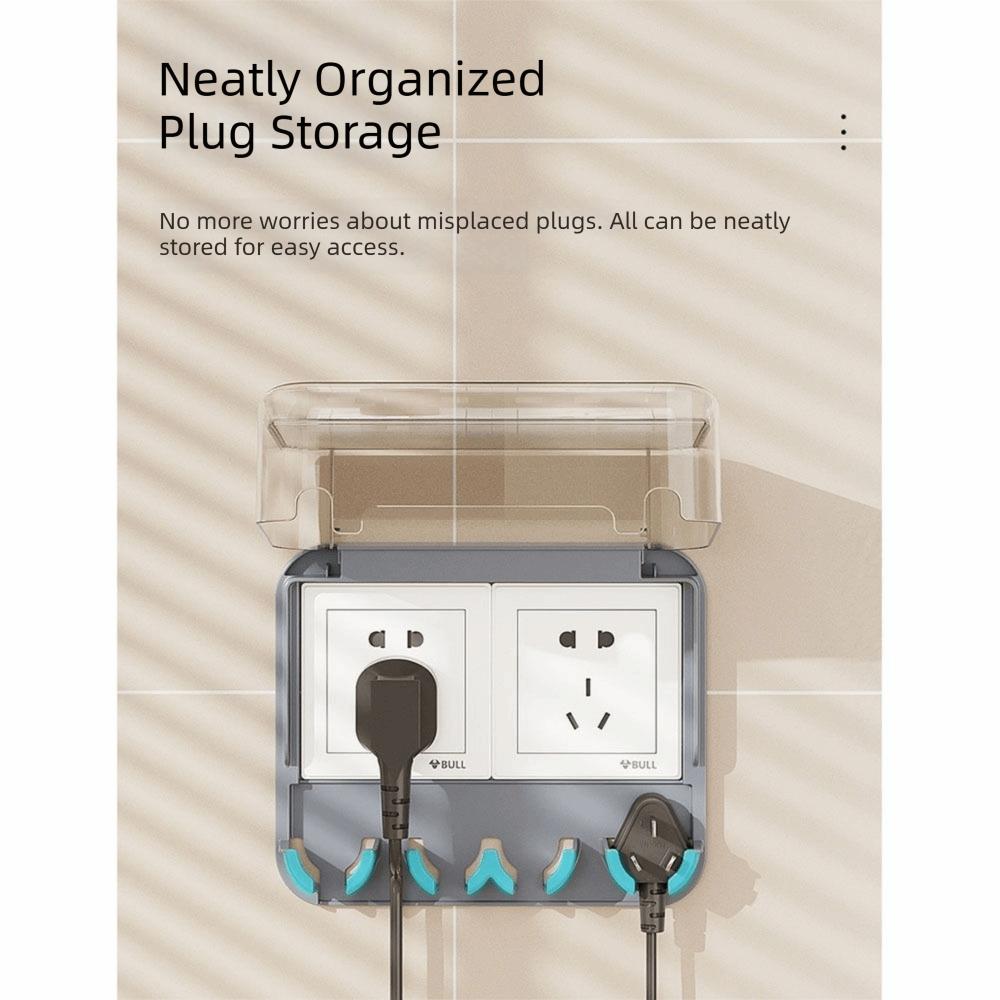 Durable Waterproof Socket Cover Self-Adhesive Socket Plate Guard Outlet Cover Bathroom Switch