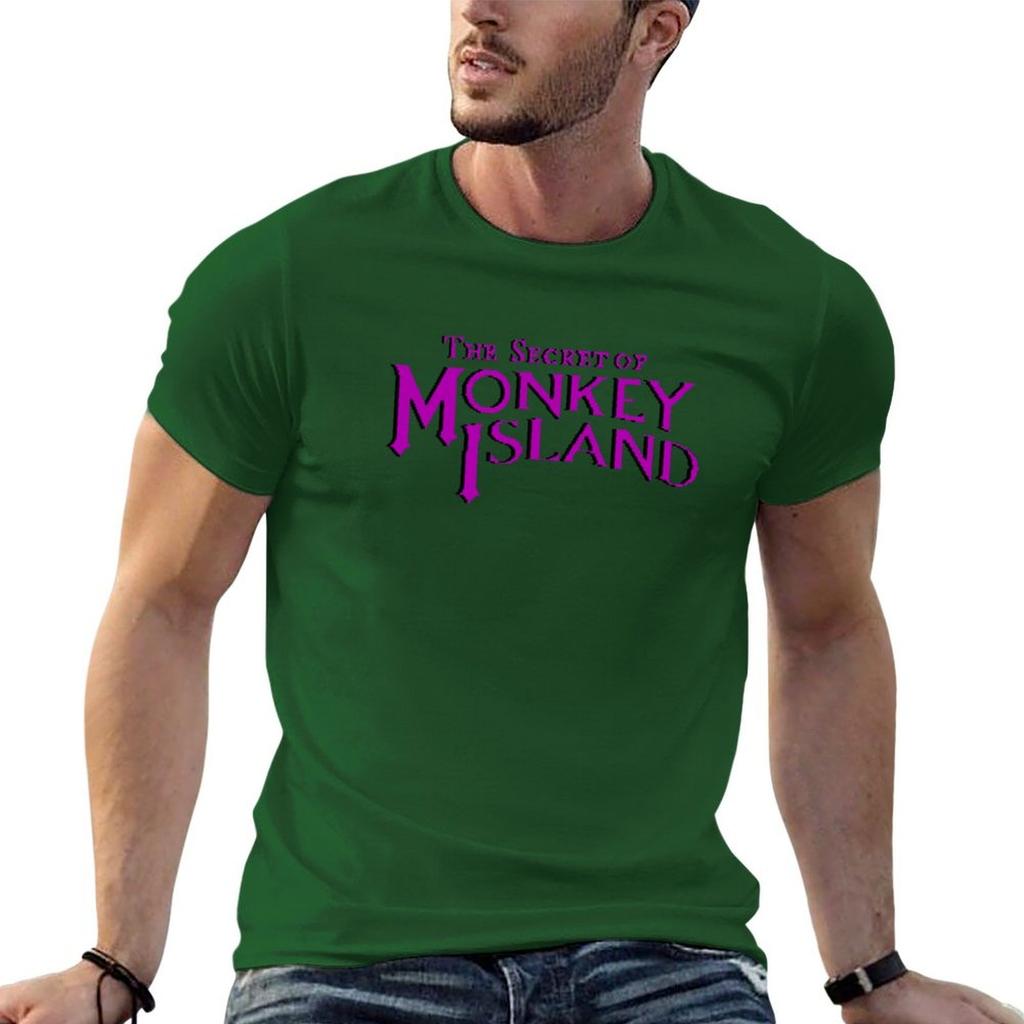 Monkey Island - Секрет Острова Обезьян Оригинальный Логотип Наклейка Футболка черные спортивные футболки для мужчин