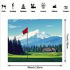 One 2D flat polyester background of a bright golf course scene, suitable for sports and home decoration