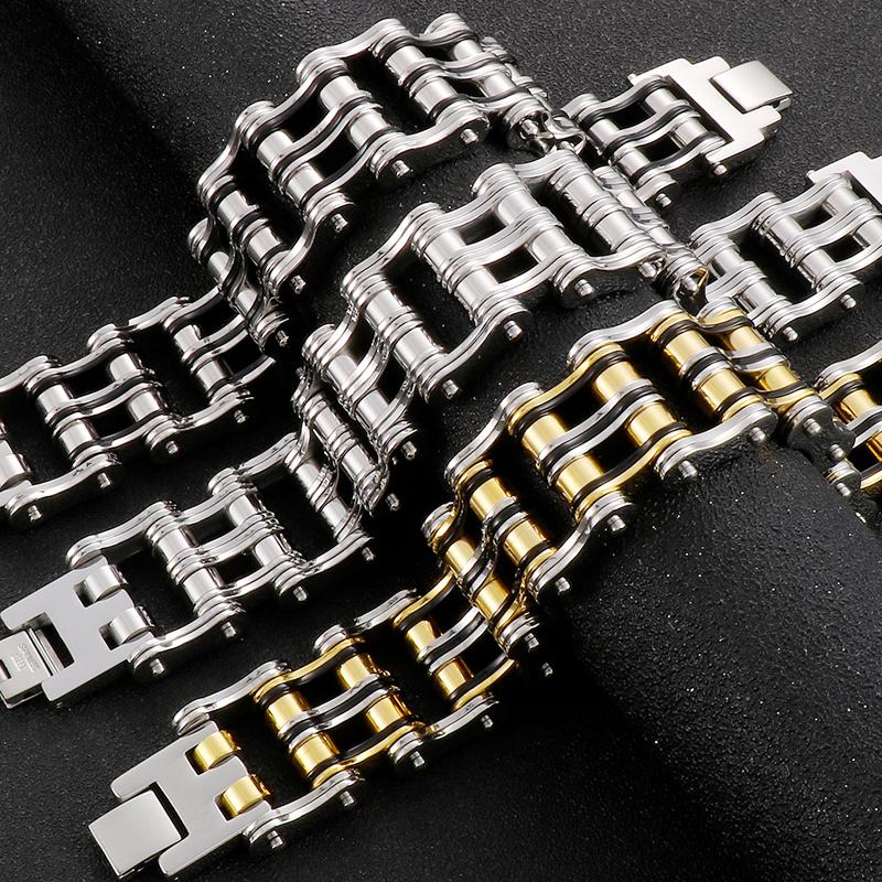 Мотоциклетная цепочка из нержавеющей стали, мужской браслет, ширина 24 мм, ручная цепочка, аксессуары, браслет, мужские браслеты, рок-н-ролл, рэп, ювелирные изделия