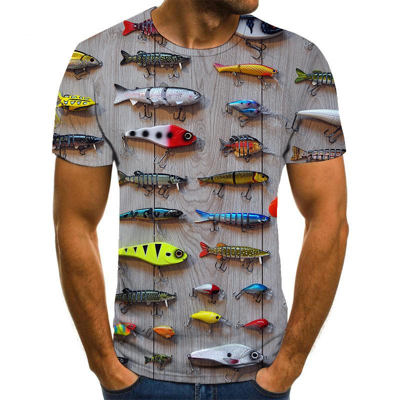 Funny Fishing 3D Print T-Shirts Men Women Short Sleeve T Shirt Hip Hop Streetwear Oversized Harajuku Y2k Tops Tees Kids Clothing
