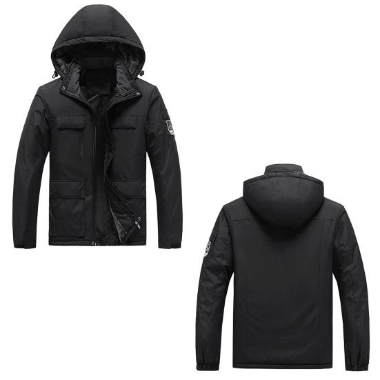 Мужская походная куртка на молнии от дождя, водонепроницаемое пальто, теплая верхняя одежда с капюшоном