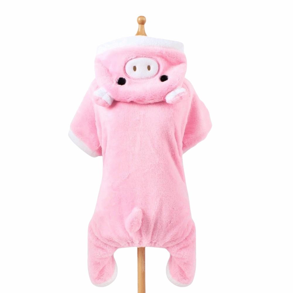 Soft Fleece Pet Dog Clothes Warm Hoodies Coral Velvet Puppy Clothes Tigger Pattern Cartoon Design Dog Jumpsuits Small Dogs