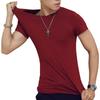 Slim Fit T-Shirt for Men Short Sleeve V Neck T-Shirt Casual Summer Classic Basic Tee Top