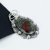 Natural Dragon Blood Jasper Gemstone Silver Pendant In 925 Sterling Silver- Handmade Design, Everyday Wear Jewelry, Unique Pendant Gift For Her