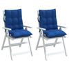 Low Back Chair Cushions 2 pcs Royal Blue Oxford Fabric