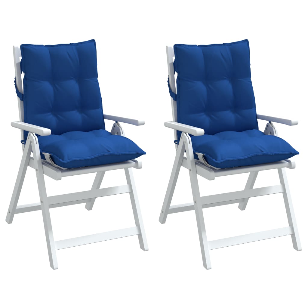 Low Back Chair Cushions 2 pcs Royal Blue Oxford Fabric