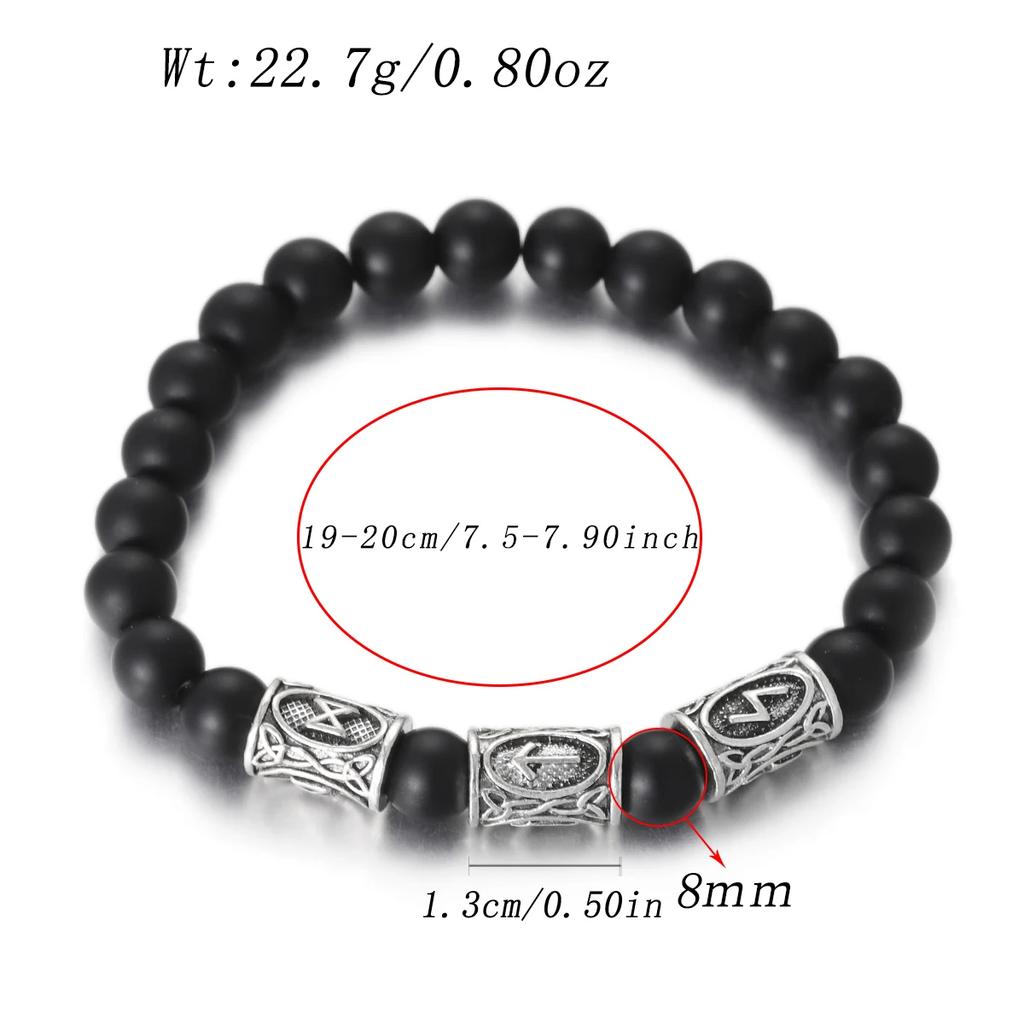 Браслет мужской Викинг Руны Норвегии Камень 8 мм Натуральный Нефрит Содалит Бирюза Бусины Лавы Украшения Браслеты Мужские Pulseras