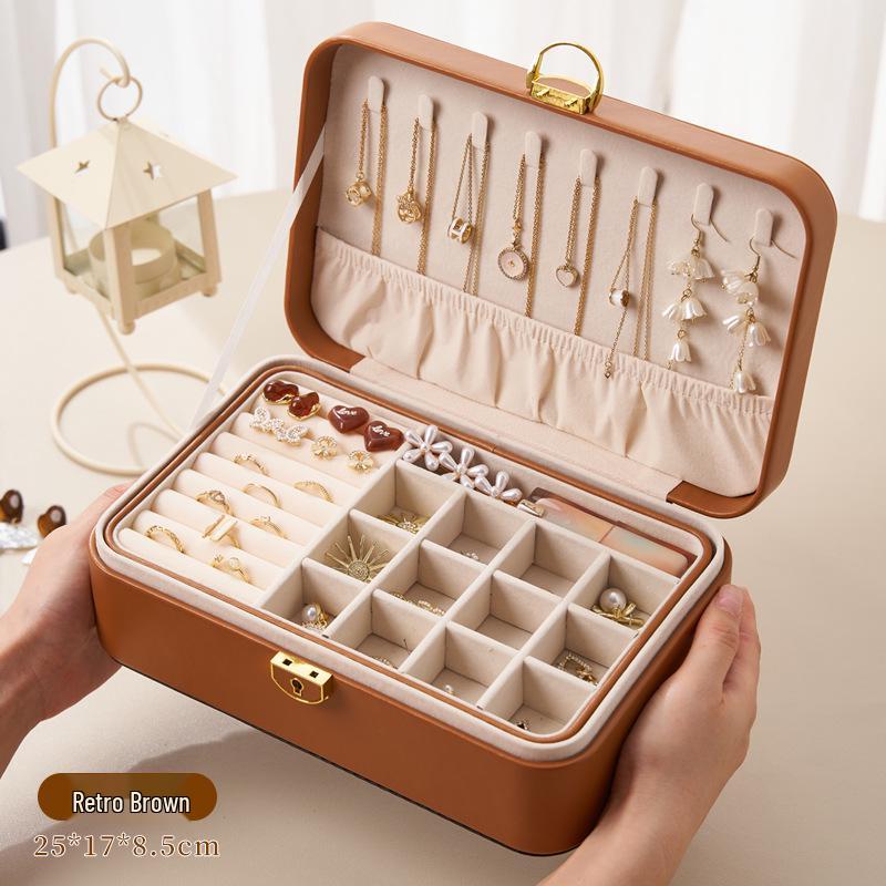 Elegant Multi-layer Lockable Jewelry Storage Box with Anti-oxidation Feature