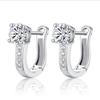 Top Quality 925 Sterling Silver Earrings for Women Jewelry Trendy Zircon Round Hoop Earrings Female Accessories Girls