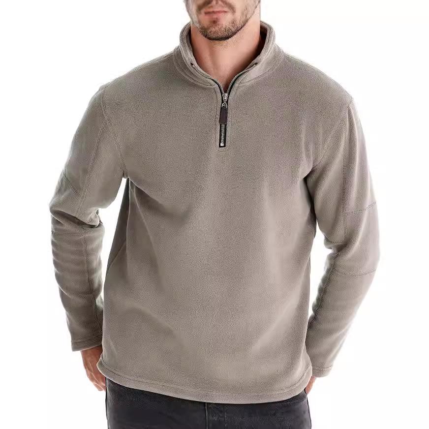 Men'S Autumn And Winter New Stand-Up Collar Half-Zipper Long-Sleeved Sweater Trend Casual Solid Color Men'S Fleece Top