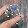 Beautiful Lapis Lazuli Gemstone 925 Sterling Silver Handmade Cuff Bangle Adjustable