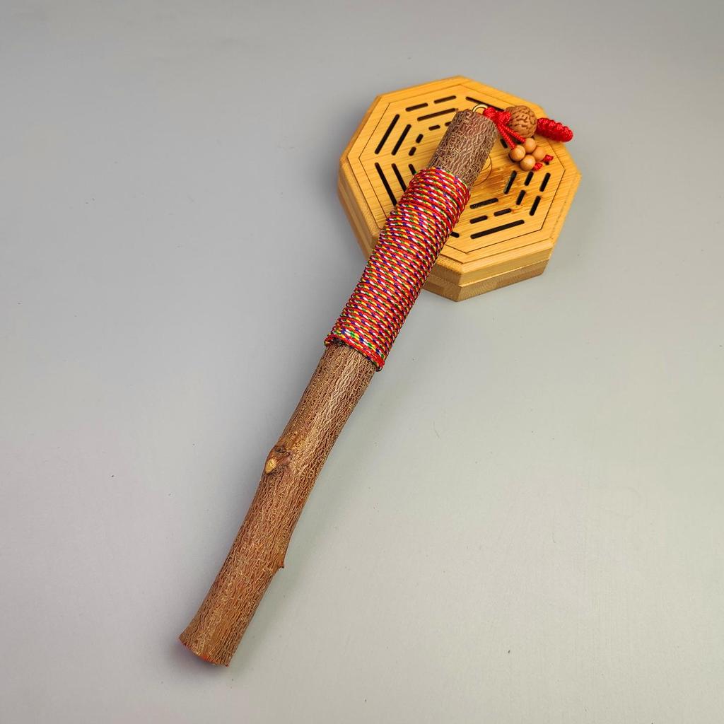 Handmade Peach Wood Pendant with Five Emperors Coins for Baby's Bedside