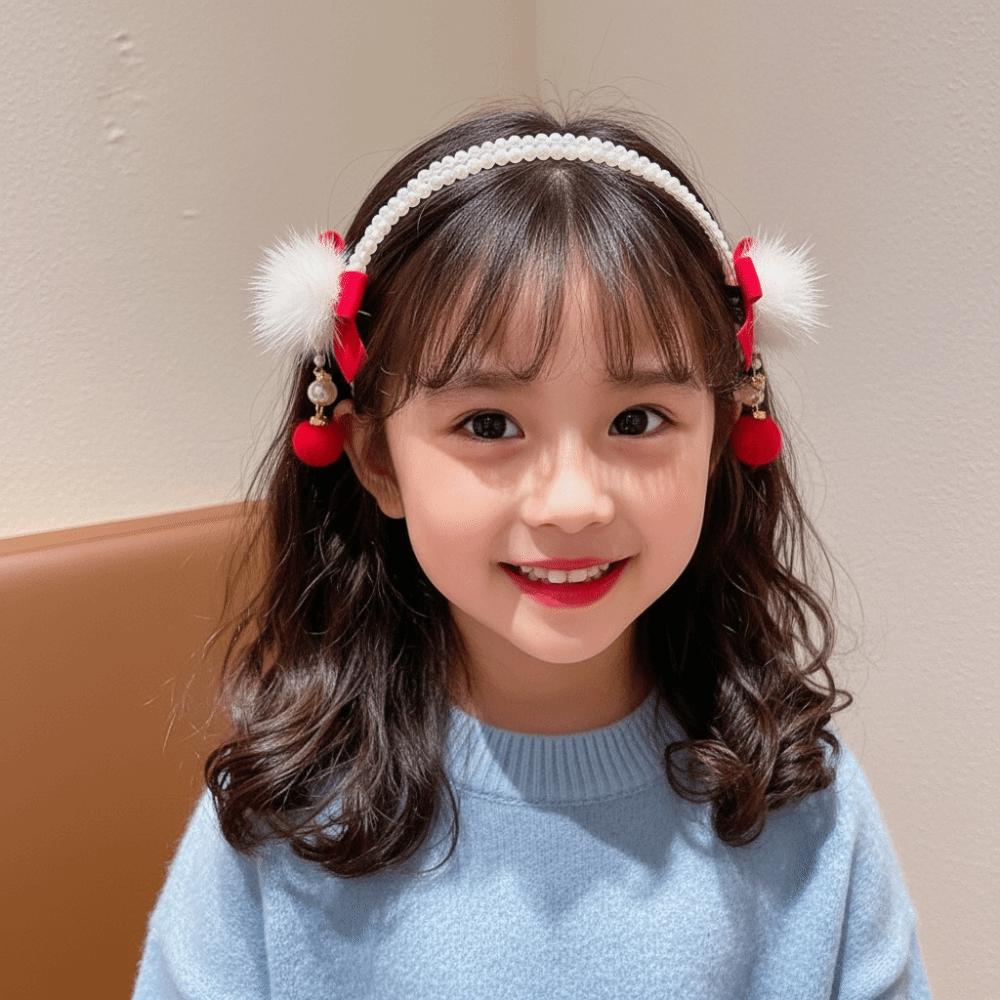 Red Ancient Headwear Tassel New Year Hair hoop Elegant Chinese Style Headband  Home